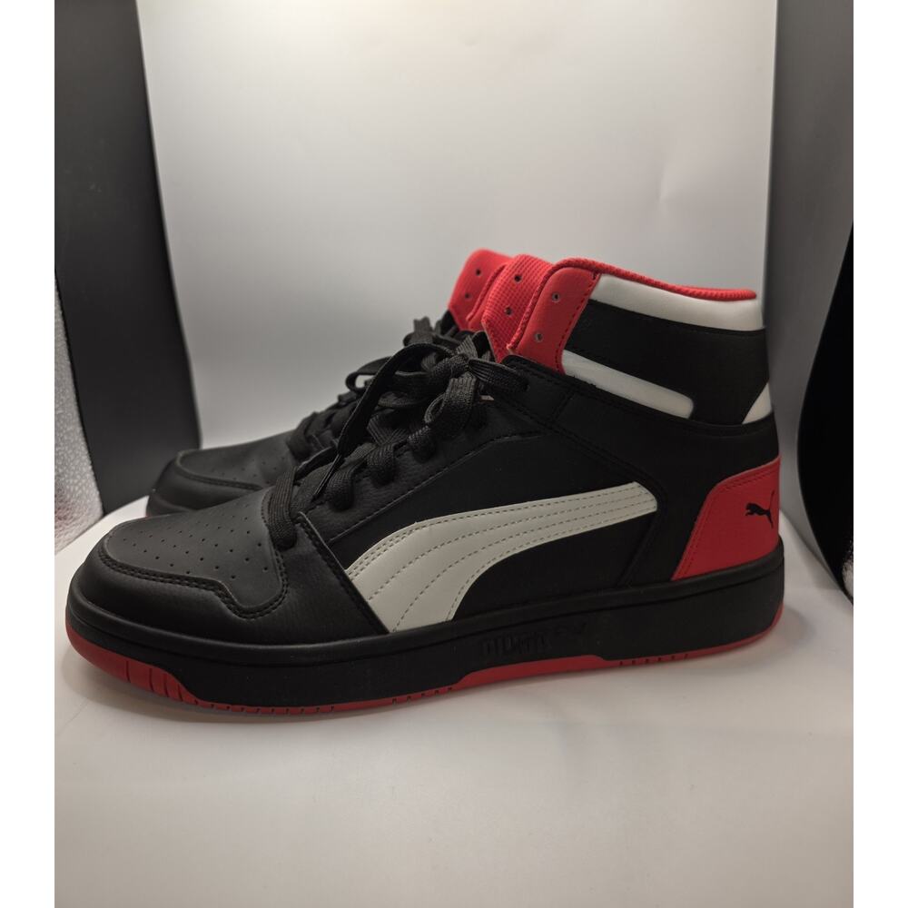 Puma Rebound LayUp SL Men's Size 11.5 Black White Red Sneakers 369573-15 - Picture 6 of 10